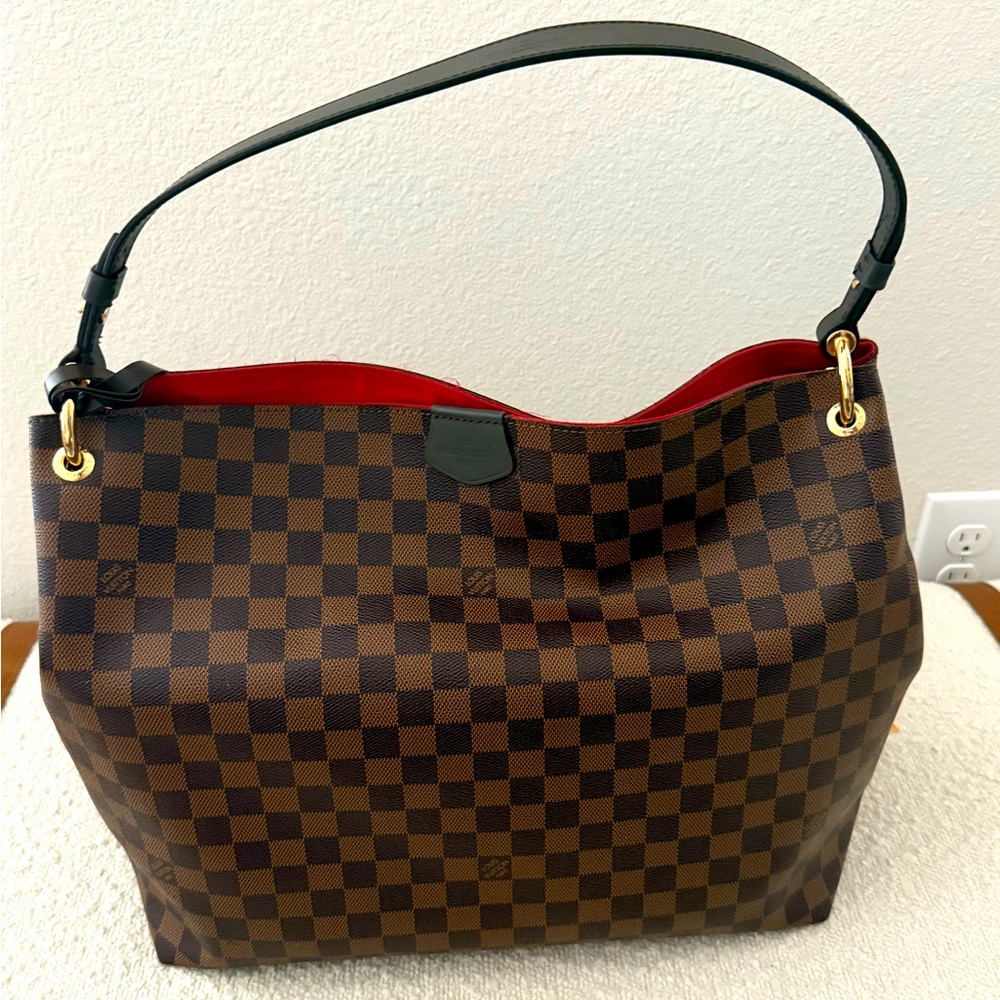 Designer Checkered Brown and Red Women's Bag